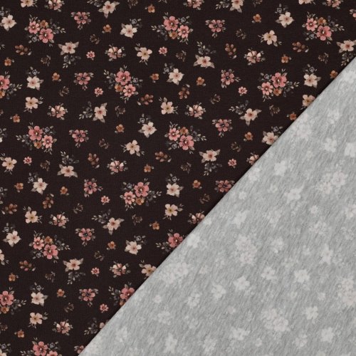 Preview: Jersey - Small Valeria Flowers - nude/khaki/rost/braun