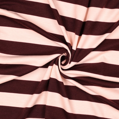 Soft Sweat - Meiko Stripes - bordeaux/zartrosa
