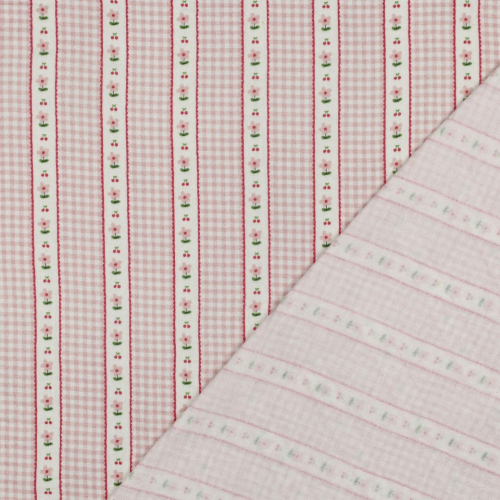 Preview: Musselin - Aviana - naturweiß/rosa/fuchsia