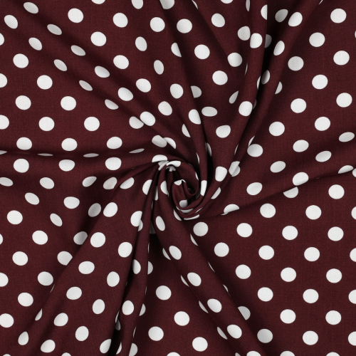 Viskose - Selda Dots - bordeaux/weiß