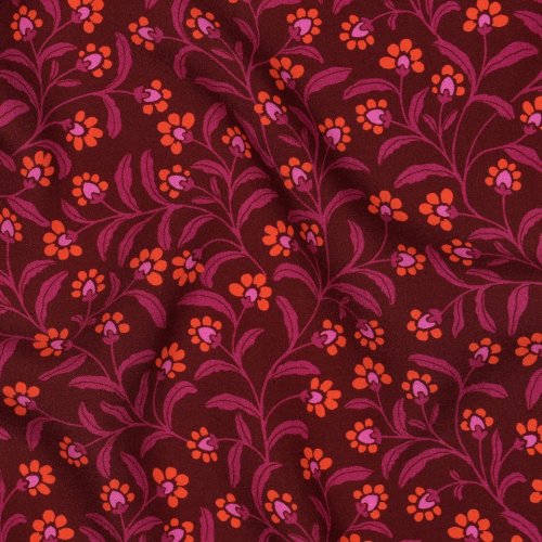 Viskose - Polina Flowers - burgund