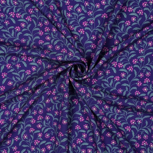 LIDANI Viskose Polina Flowers Blau lidani-viskose-polina-flowers-blau