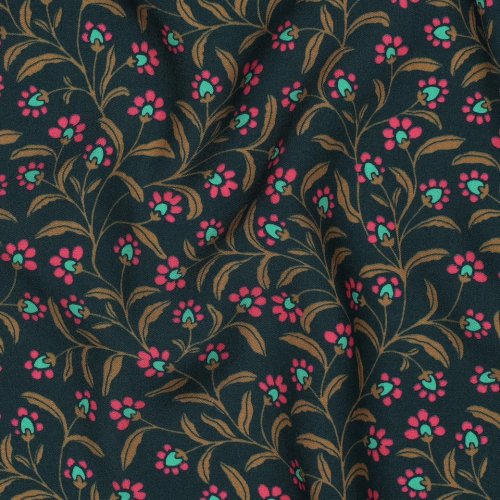 Viskose - Polina Flowers - grün
