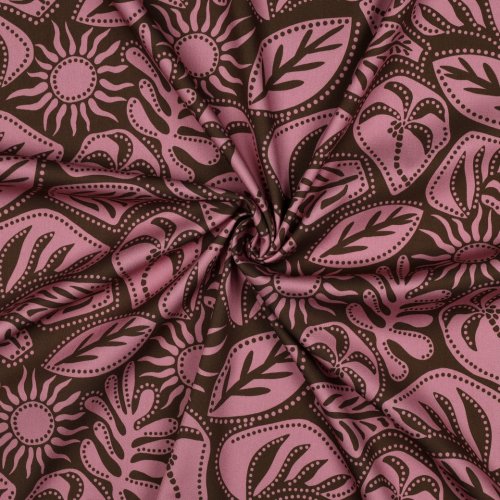 Viskose Stretch - Isla - rosa/braun