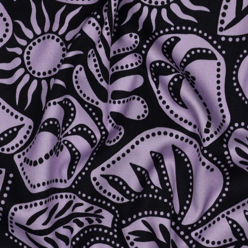 Preview: Viskose Stretch - Isla - dunkelblau/flieder