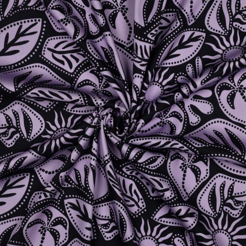 Viskose Stretch - Isla - dunkelblau/flieder