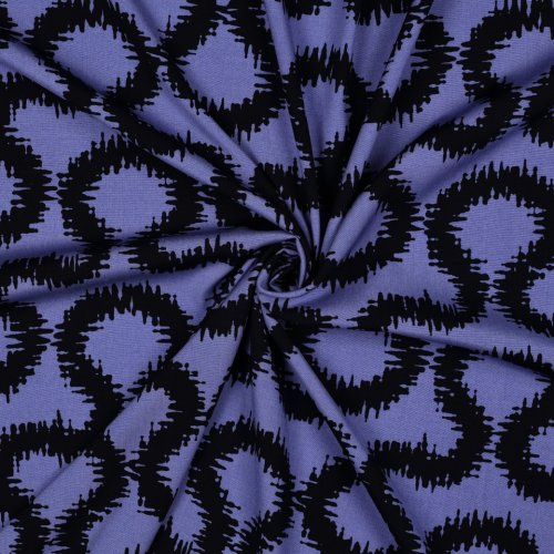 Viskose Stretch - Rhett - blaulila/schwarz