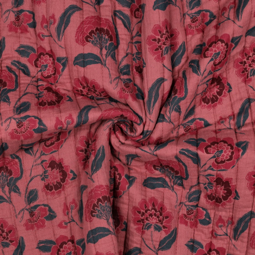 Preview: Doubleface Musselinstepper - Cinzia Flower - mauve