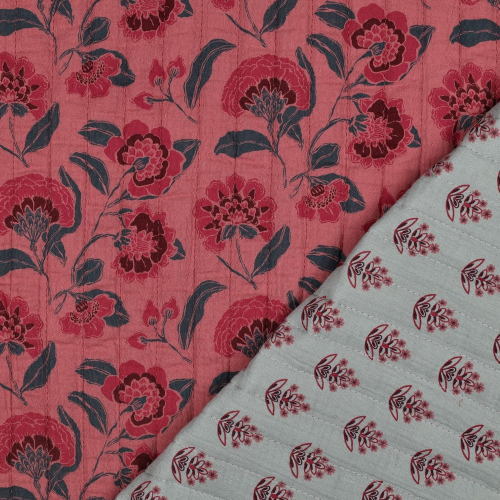 Doubleface Musselinstepper - Cinzia Flower - mauve