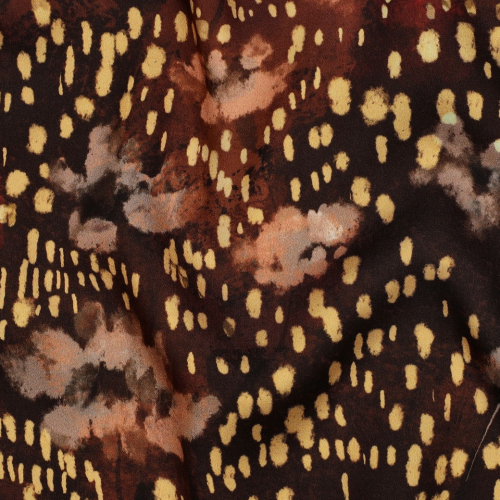 Preview: Viskosesatin - matt - Misia Flowers - brown