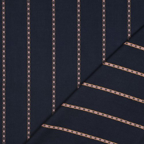 Preview: Baumwolle - Lajana - dunkelblau/rosa/orange