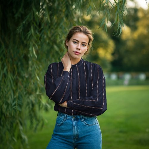 Preview: Baumwolle - Lajana - dunkelblau/rosa/orange