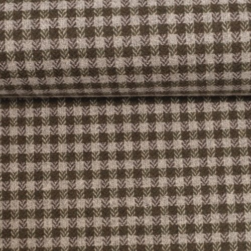 RESTSTÜCK 1,60m !!! - Tweed - Sofia - olivgrün/grau - made in Italy