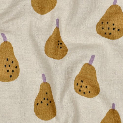 Preview: Bio Musselin - Pears - senf/ecru - by Jennifer Bouron