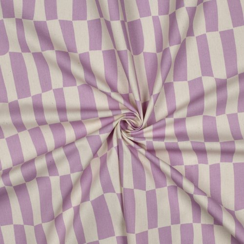 Bio Baumwoll Popeline - Checks - flieder/ecru - by Jennifer Bouron