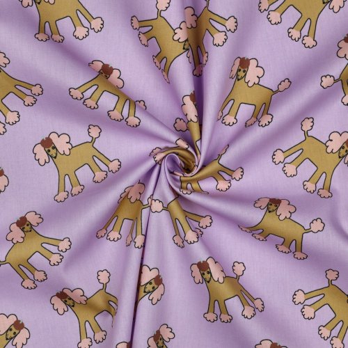 Bio Baumwoll Popeline - Dogs - flieder - by Jennifer Bouron