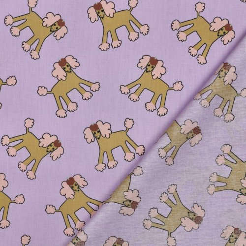 Preview: Bio Baumwoll Popeline - Dogs - flieder - by Jennifer Bouron