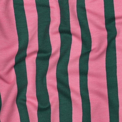 Preview: Bio French Terry - Stripes - rosa/dunkelgrün - by Jennifer Bouron