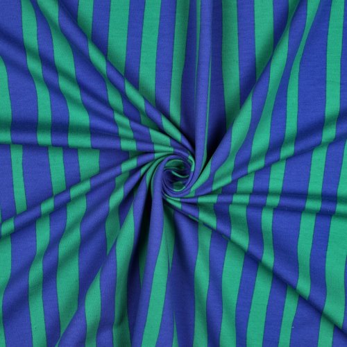 Bio French Terry - Stripes - blau/grün - by Jennifer Bouron