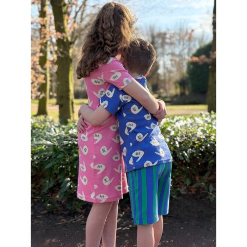 Preview: Bio Ripp Jersey - Geese - blau - by Jennifer Bouron