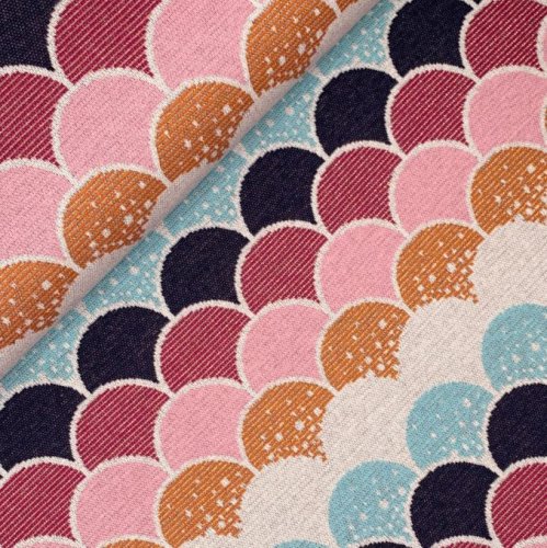 Bio Jacquard - Shingles - Col. 2 - Gold Glitzer - Glossy - Hamburger Liebe - Albstoffe