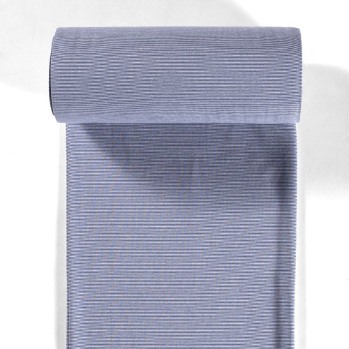 Schlauchbündchen - Streifen schmal - blau