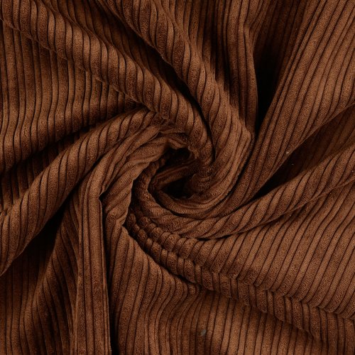 Cord mit Fellabseite - braun