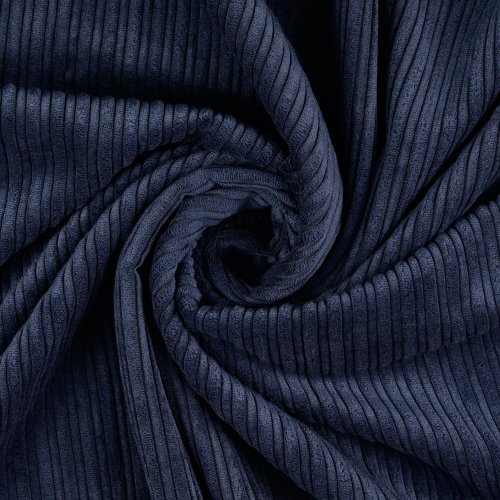 Cord mit Fellabseite - dunkelblau