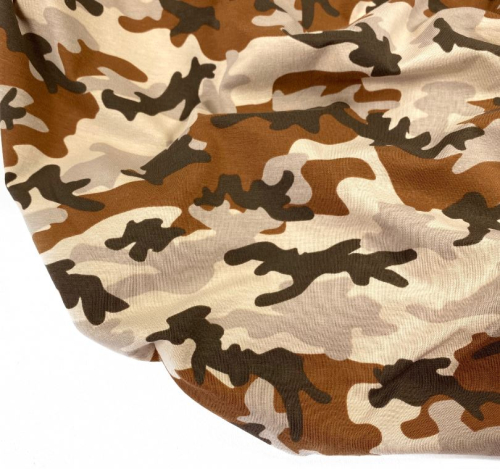 RESTSTÜCK 1,60m !!! - Jersey - Camouflage - beige