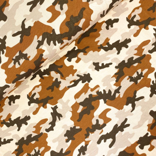 Preview: RESTSTÜCK 1,60m !!! - Jersey - Camouflage - beige