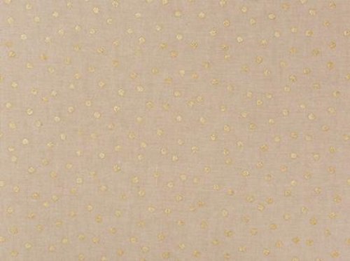 Baumwolle Leinenoptik Weihnachten - Punkte - natur gold