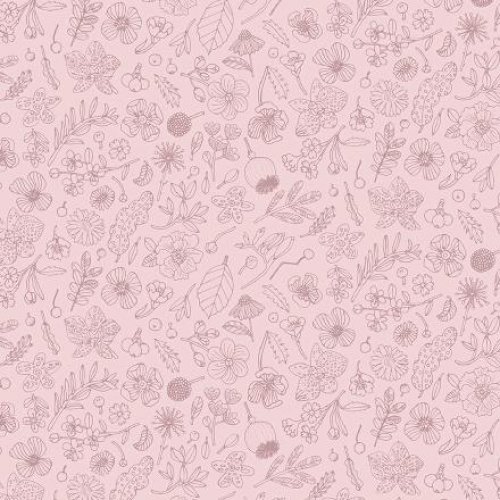 Baumwolle - Blumen - rosa metallic - Hygge - Rico Design