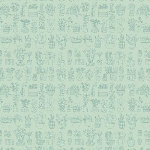 Baumwolle - Kakteen - mint metallic - Hygge - Rico Design