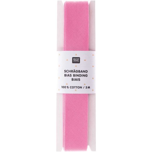 Baumwolle Schrägband - 3m - rosa - Rico Design