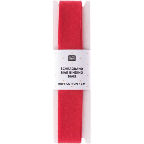 Baumwolle Schrägband - 3m - rot - Rico Design