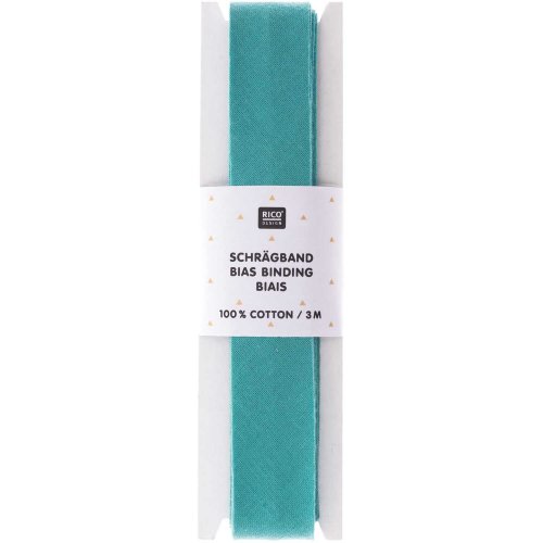 Baumwolle Schrägband - 3m - türkis - Rico Design