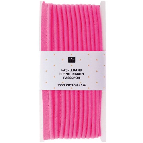 Paspelband - 1cm x 3m - neon pink  - Rico Design