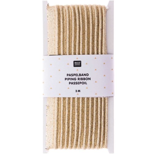 Paspelband - 1cm x 3m - gold glitzer - Rico Design
