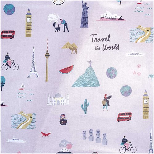 RESTSTÜCK 1,10m !!! - Baumwolle beschichtet - Travel the world - flieder - Travel the world - Rico Design
