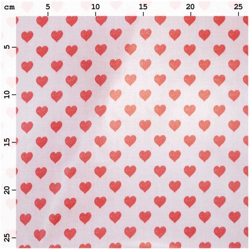 Baumwolle beschichtet - Herzen - rosa/rot - Travel the world - Rico Design