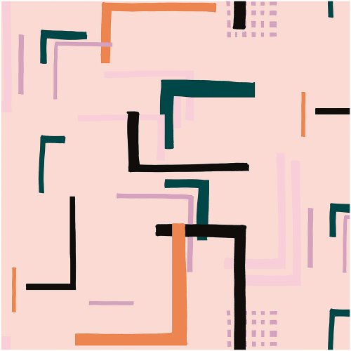 Baumwolle beschichtet - Grafische Muster Groß - rosa - Okina Hana - Rico Design