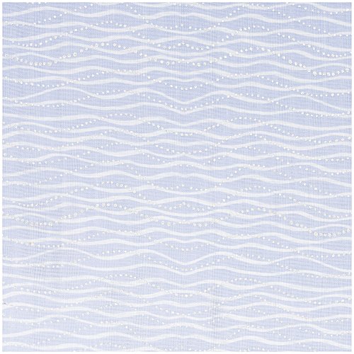 Musselin - Wellen hellblau - Rico Design