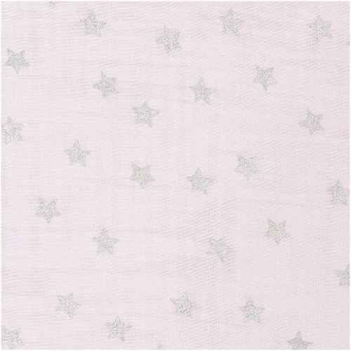 Musselin - Sterne - rosa metallic - Nostalgic Christmas - Rico Design