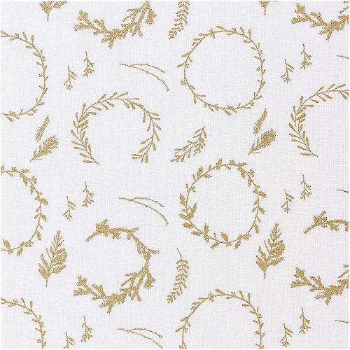 Baumwolle - Kränze - weiß gold - Nostalgic Christmas - Rico Design