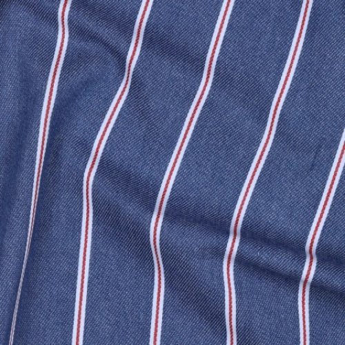 Preview: Baumwoll Denim - Big Stripes - medium blue