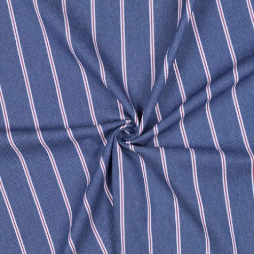 Baumwoll Denim - Big Stripes - medium blue