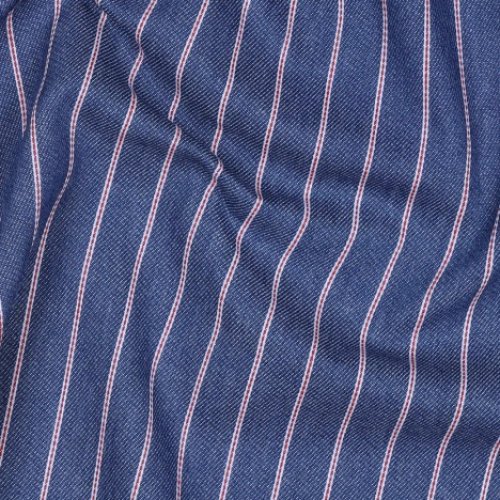 Preview: Baumwoll Denim - Small Stripes - medium blue