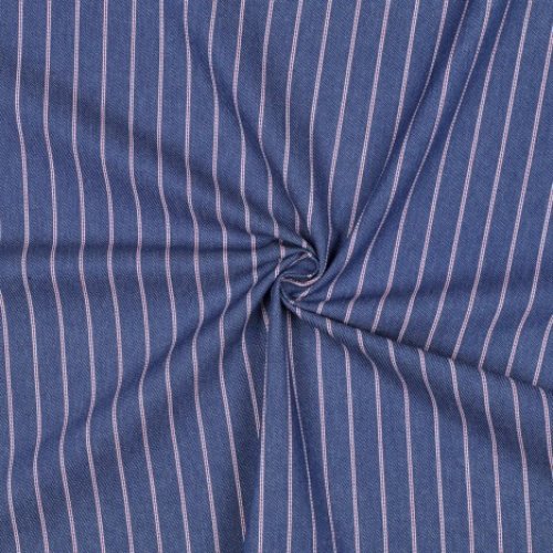 Baumwoll Denim - Small Stripes - medium blue