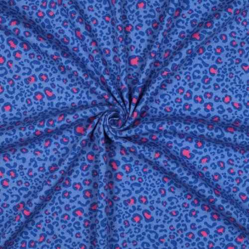 Preview: Rib Jersey - Roxy Leo - blau/pink