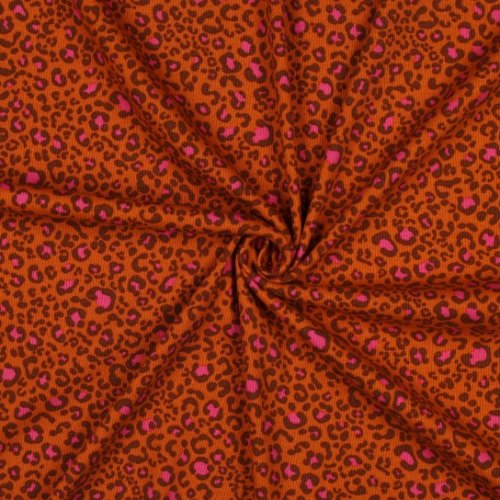 Preview: Rib Jersey - Roxy Leo - orange/pink